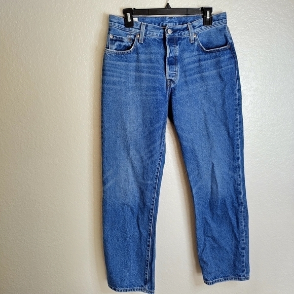 Levi's Premium 501 ORIGINAL FIT WOMEN'S JEANS dark wash sz 29 - Picture 2 of 11